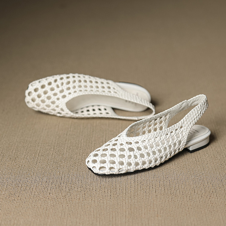 White Woven Sandals