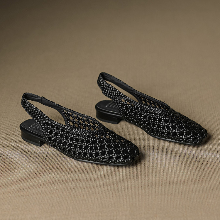 Black Woven Sandals