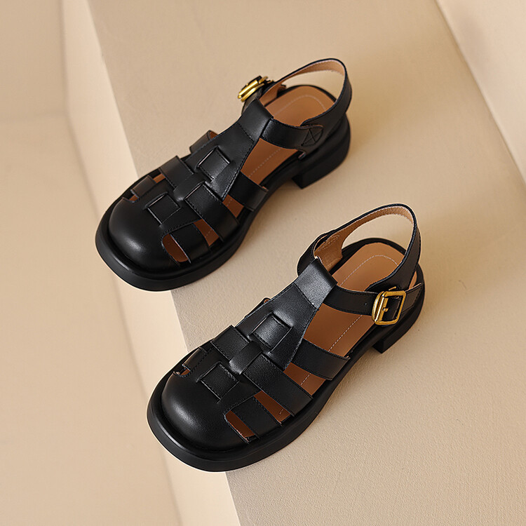 Black Fisherman Sandals