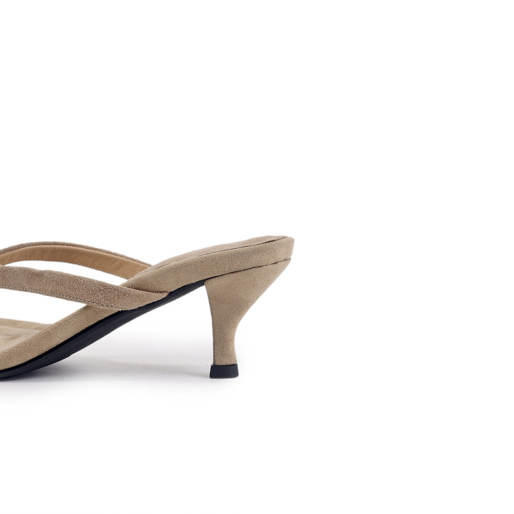 Suede Thong Heels