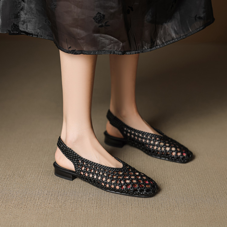 Black Woven Sandals