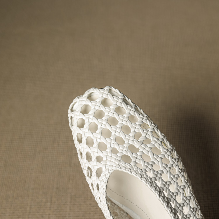 White Woven Sandals