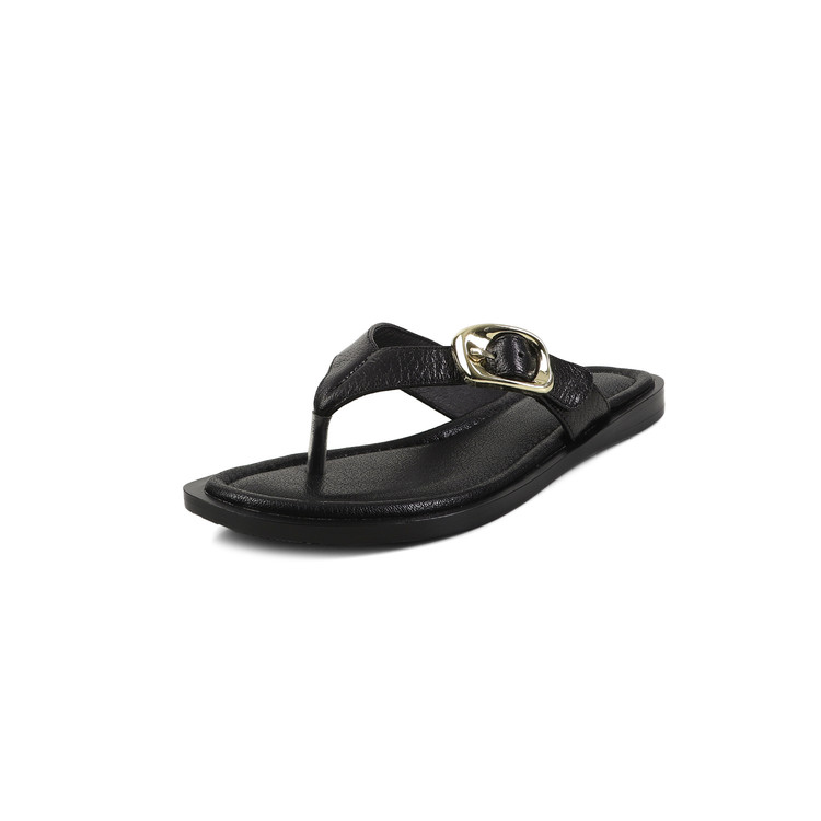 Black Buckle Sandals