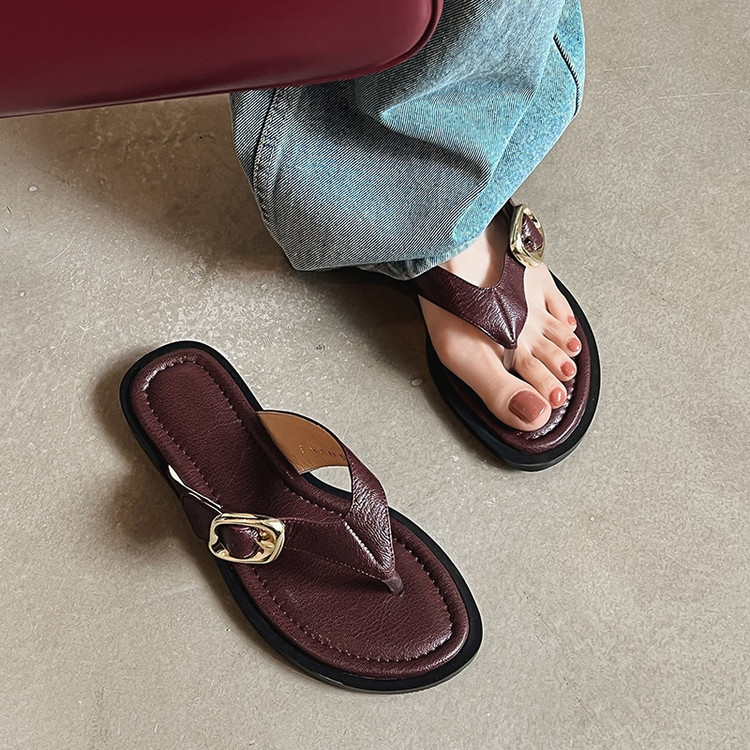 Wine-red Sandals
