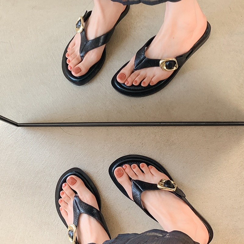 Black Buckle Sandals