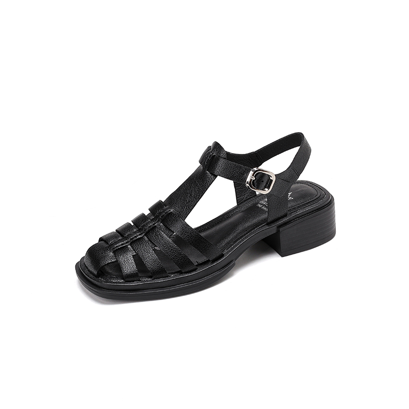 Fisherman Black Sandals