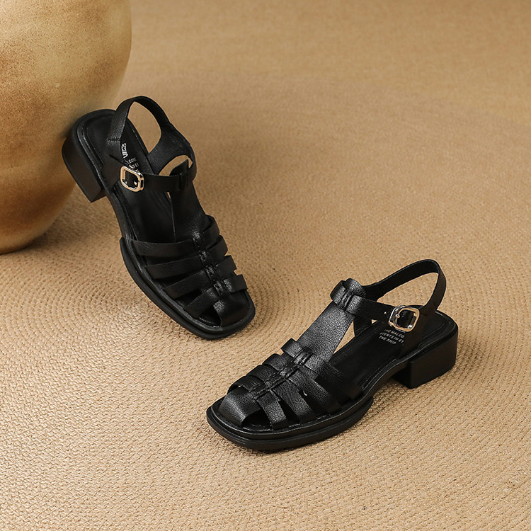 Fisherman Black Sandals