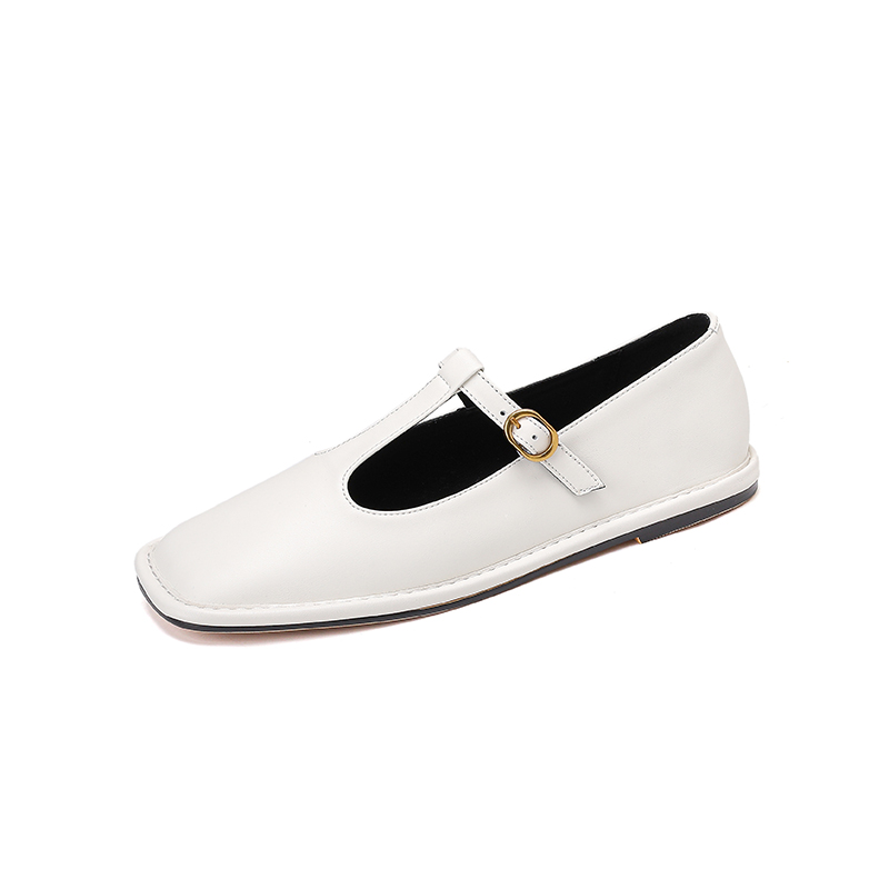 White Mary Jane Flats