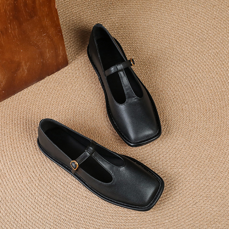 Black Mary Jane Flats