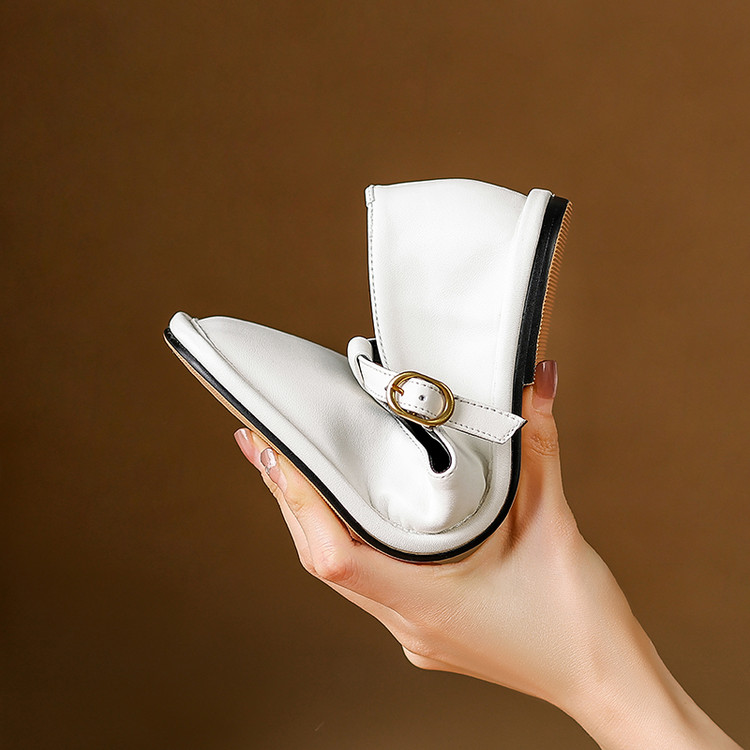 White Mary Jane Flats