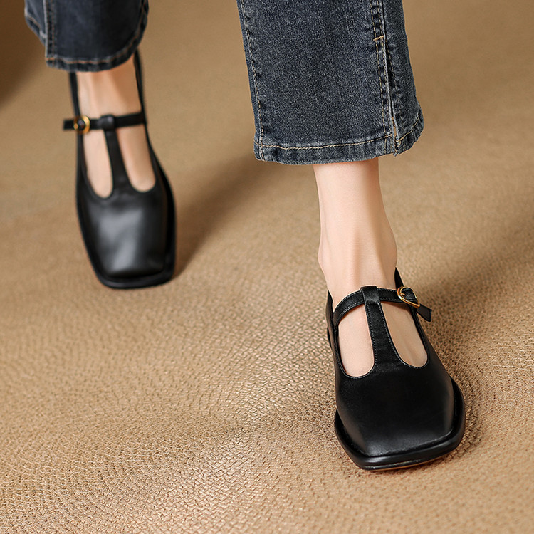 Black Mary Jane Flats