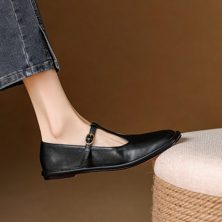 Black Mary Jane Flats