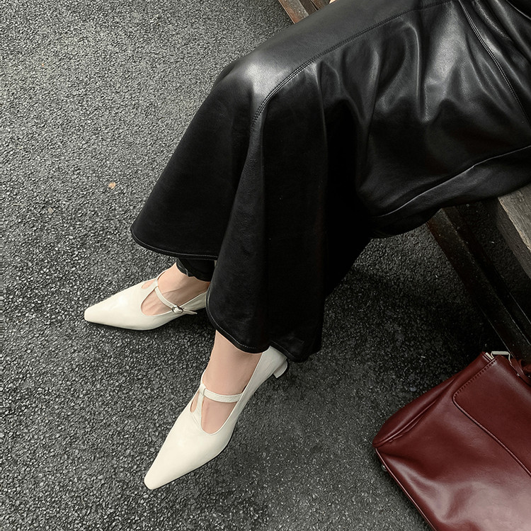 White Pointed-toe Pumps