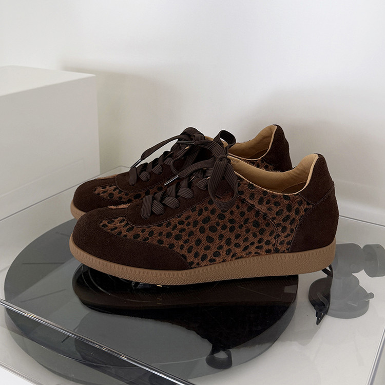 Pony hair and suede sneakers