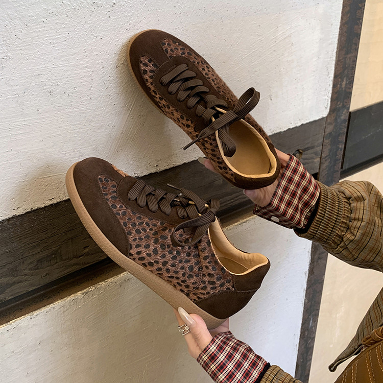 Pony hair and suede sneakers