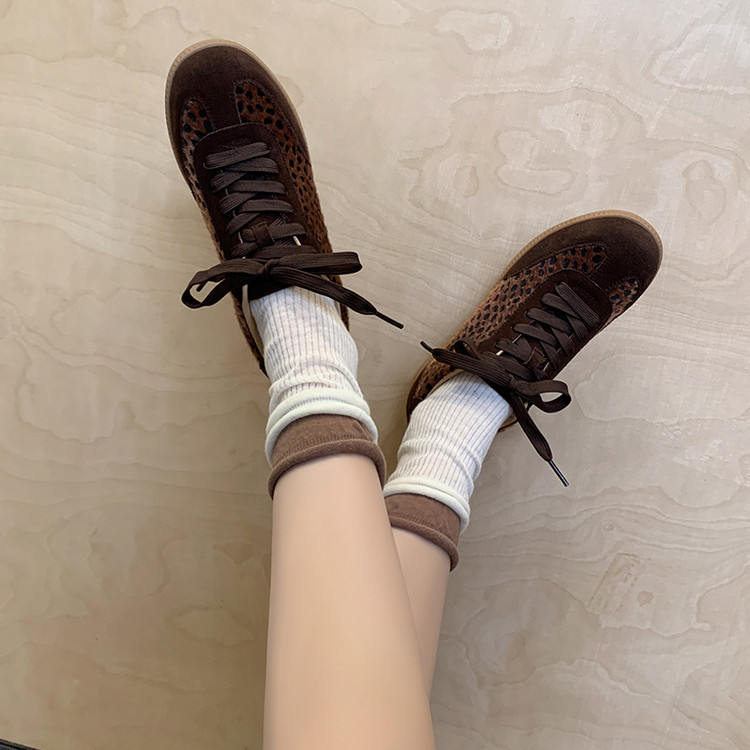 Pony hair and suede sneakers