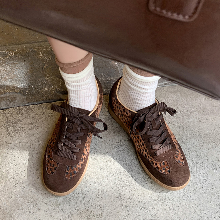 Pony hair and suede sneakers