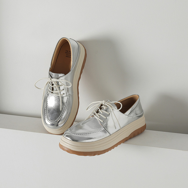 Silver Platform Lace-up