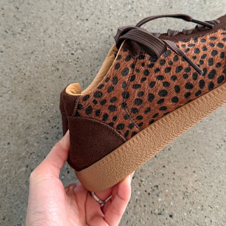 Pony hair and suede sneakers