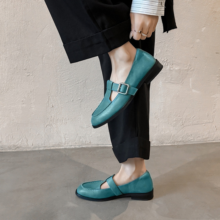 Teal Buckle Loafer