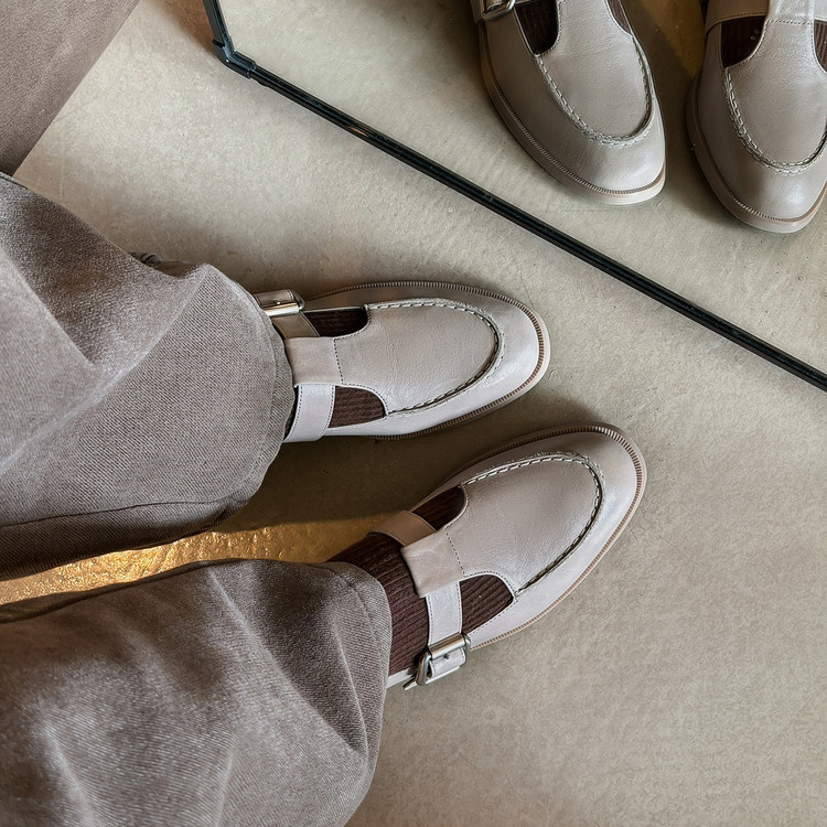 Grey Buckle Mary Jane