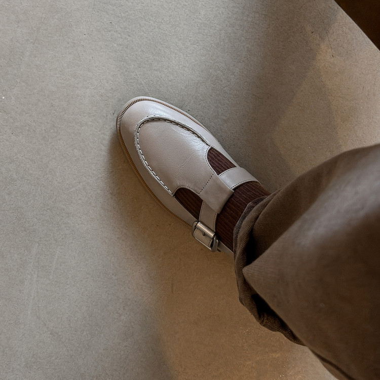 Grey Buckle Mary Jane