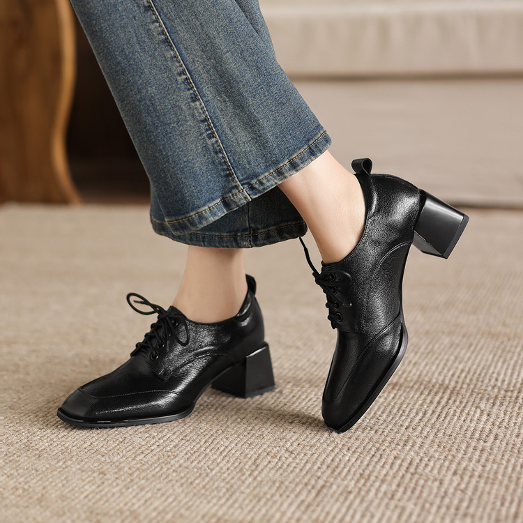 Lace-up Black Loafers