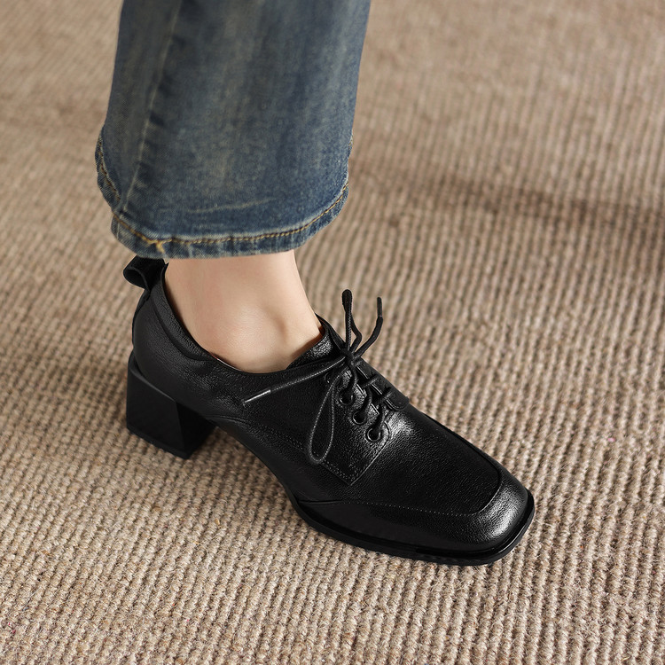 Lace-up Black Loafers