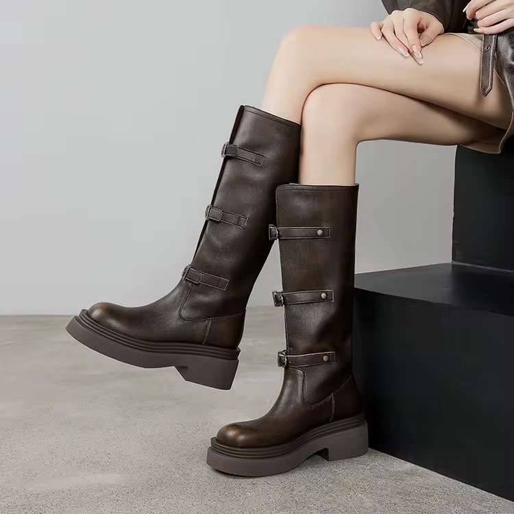 Knee High Buckle Boots