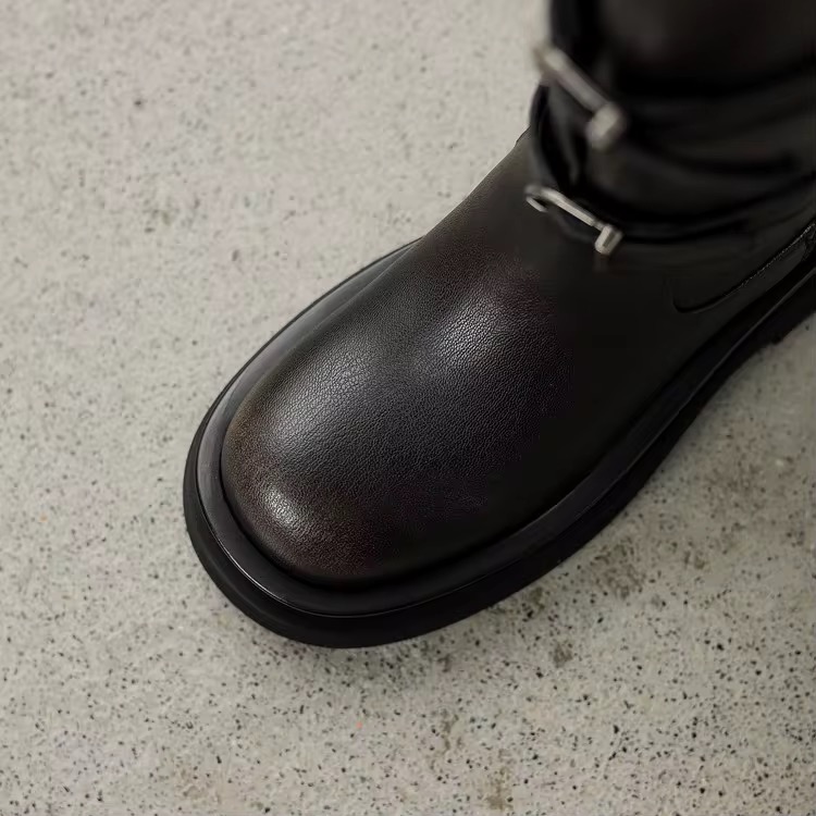 High Knee Buckle Boots