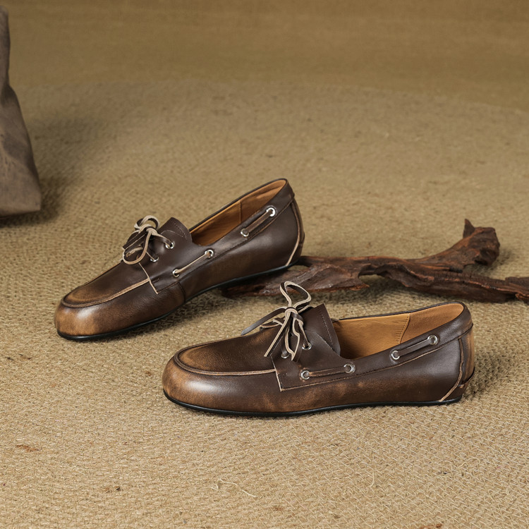 Brown washed loafers