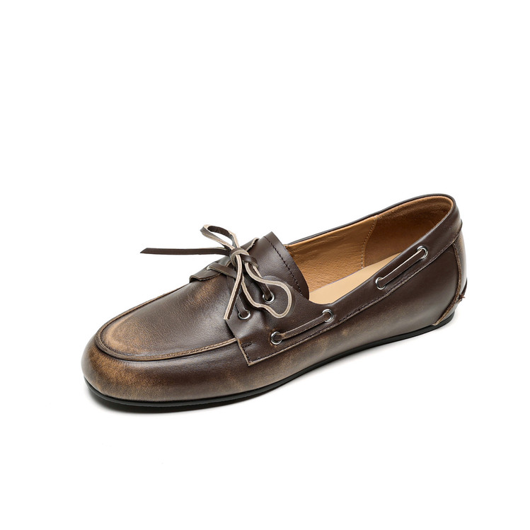 Brown washed loafers