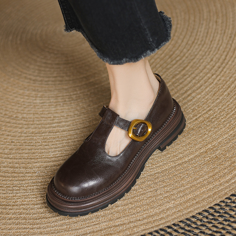 T-bar brown Loafers