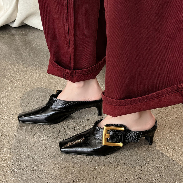 Square-toe Mules