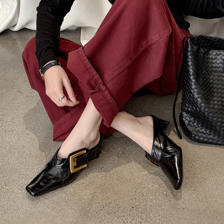 Square-toe Mules
