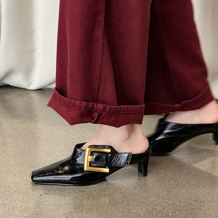 Square-toe Mules