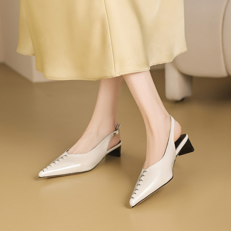 White Slingback Heels