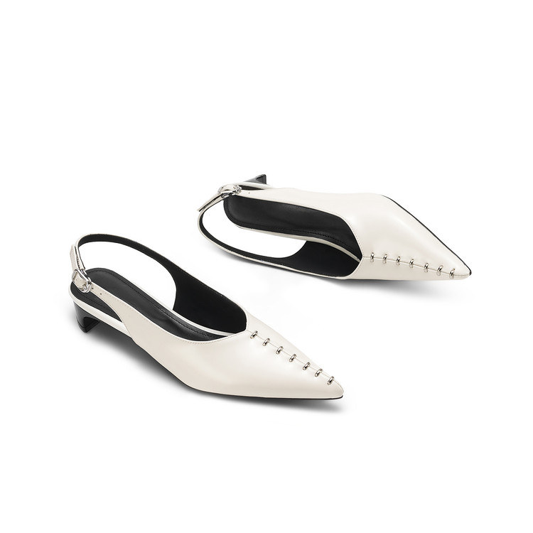 White Slingback Heels