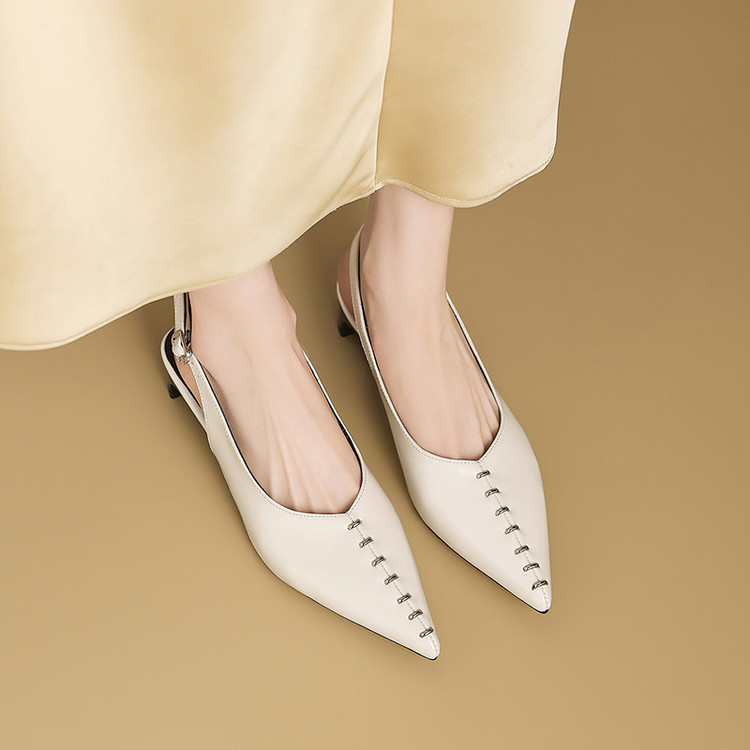 White Slingback Heels