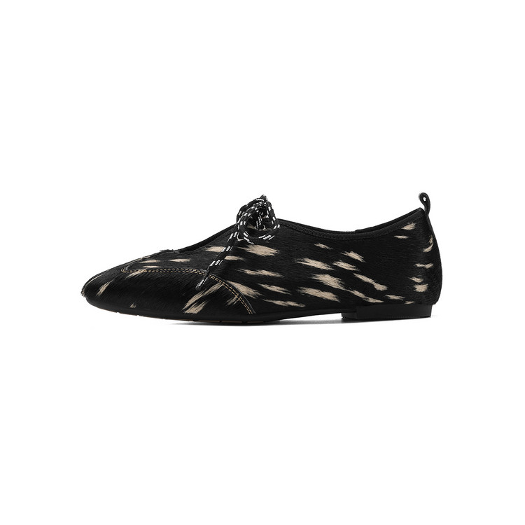 Black Horsehair Flats