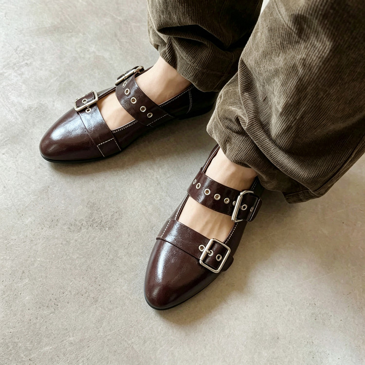 Brown Buckle Flats