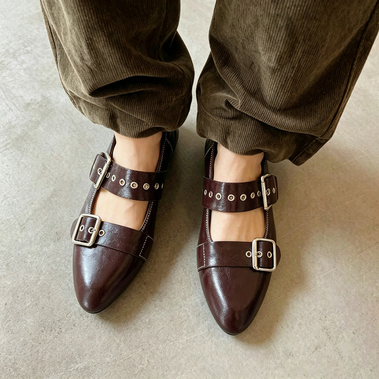 Brown Buckle Flats