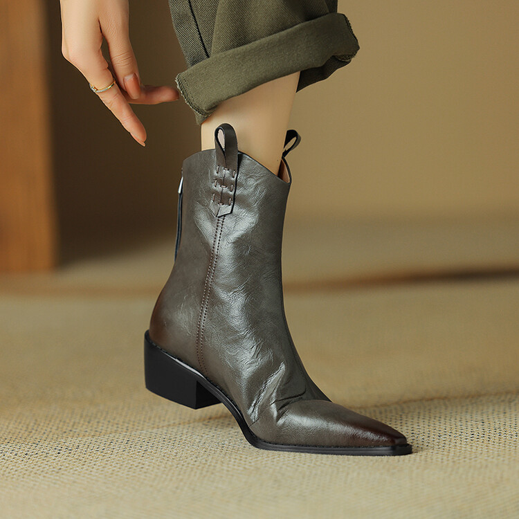 Dark Grey Western Boots
