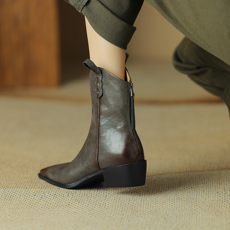 Dark Grey Western Boots