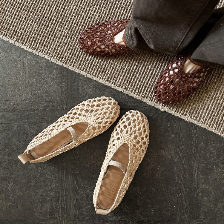 Woven Mary Jane Flats