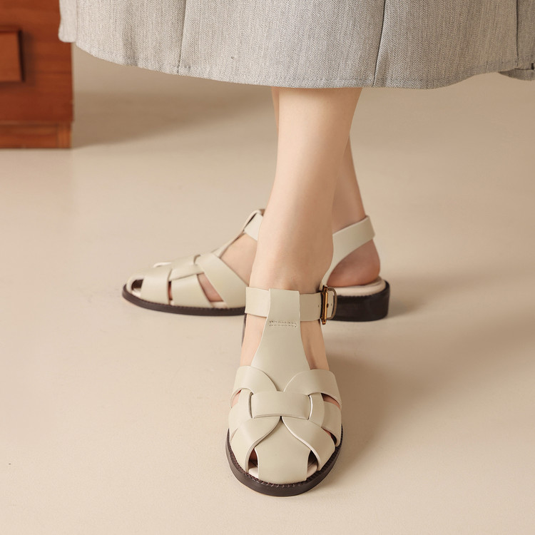 Beige Fisherman Sandals