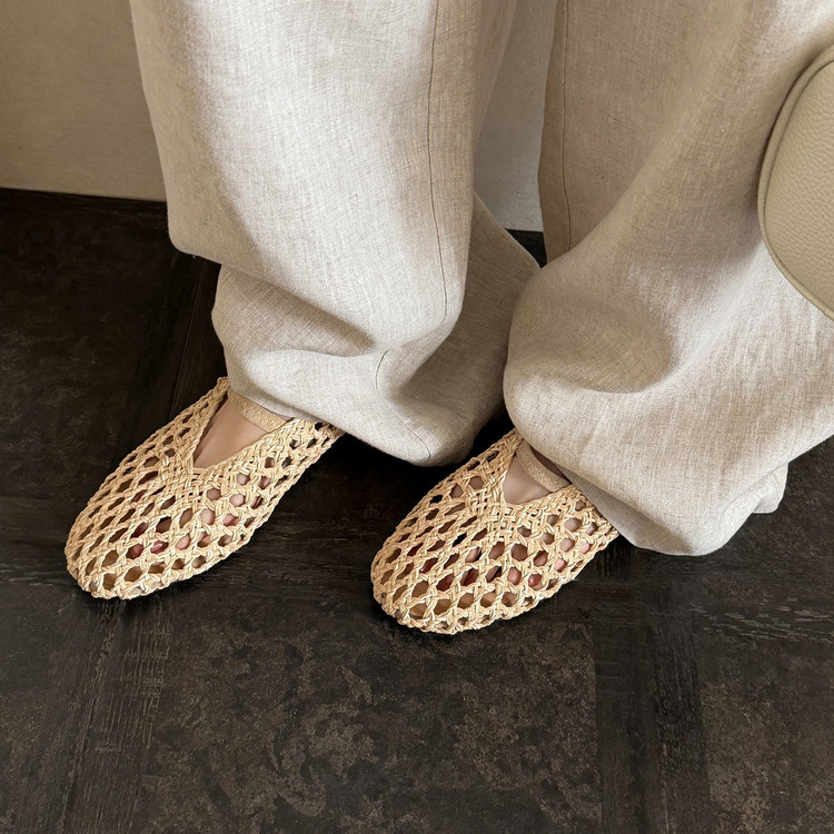 Woven Mary Jane Flats