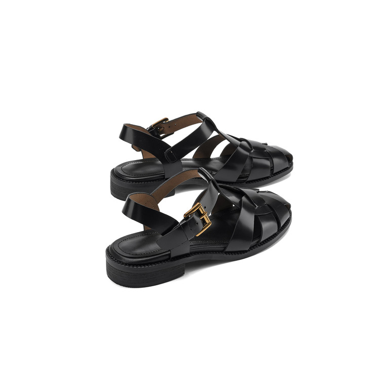Black Fisherman Sandals