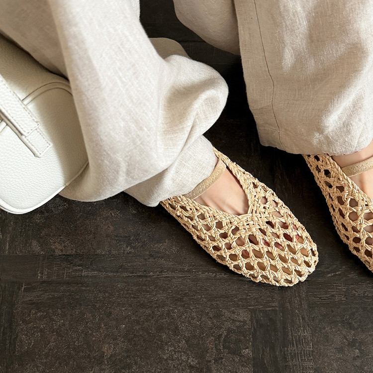 Woven Mary Jane Flats