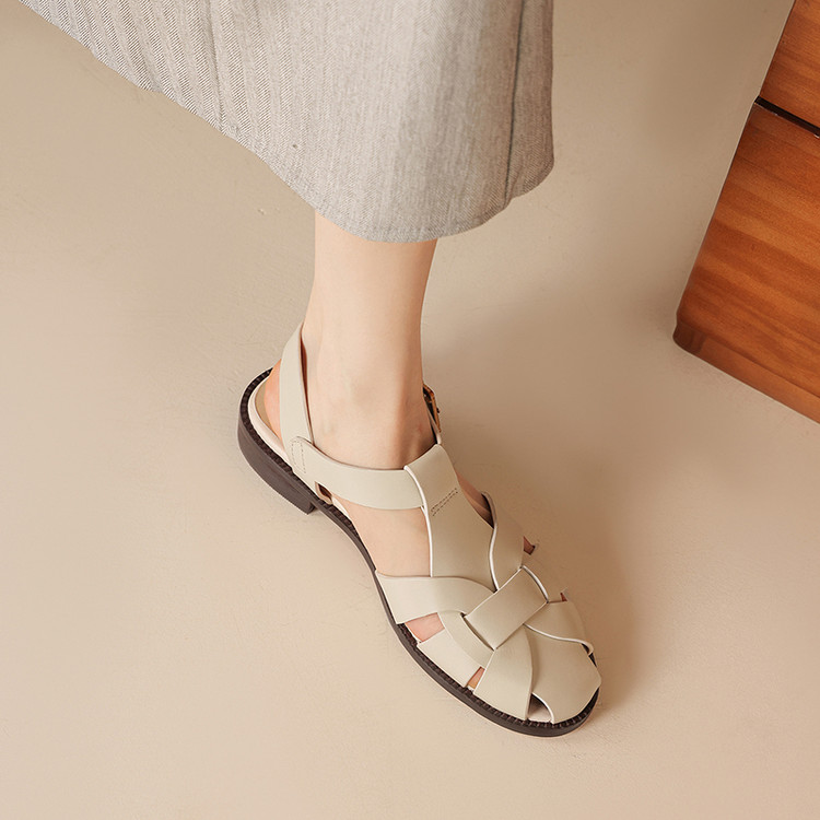 Beige Fisherman Sandals